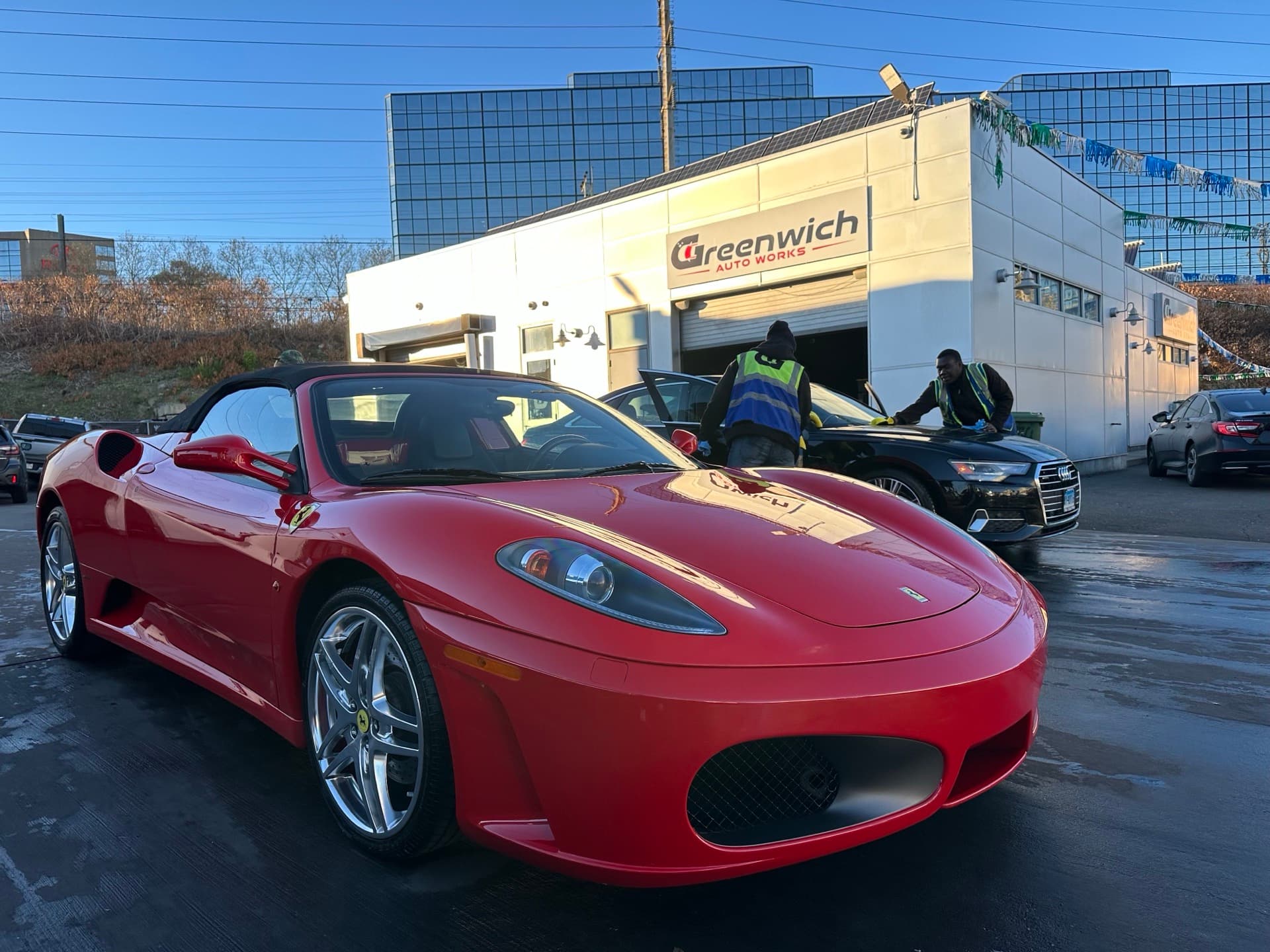 Red Ferrari F430 Spider convertible