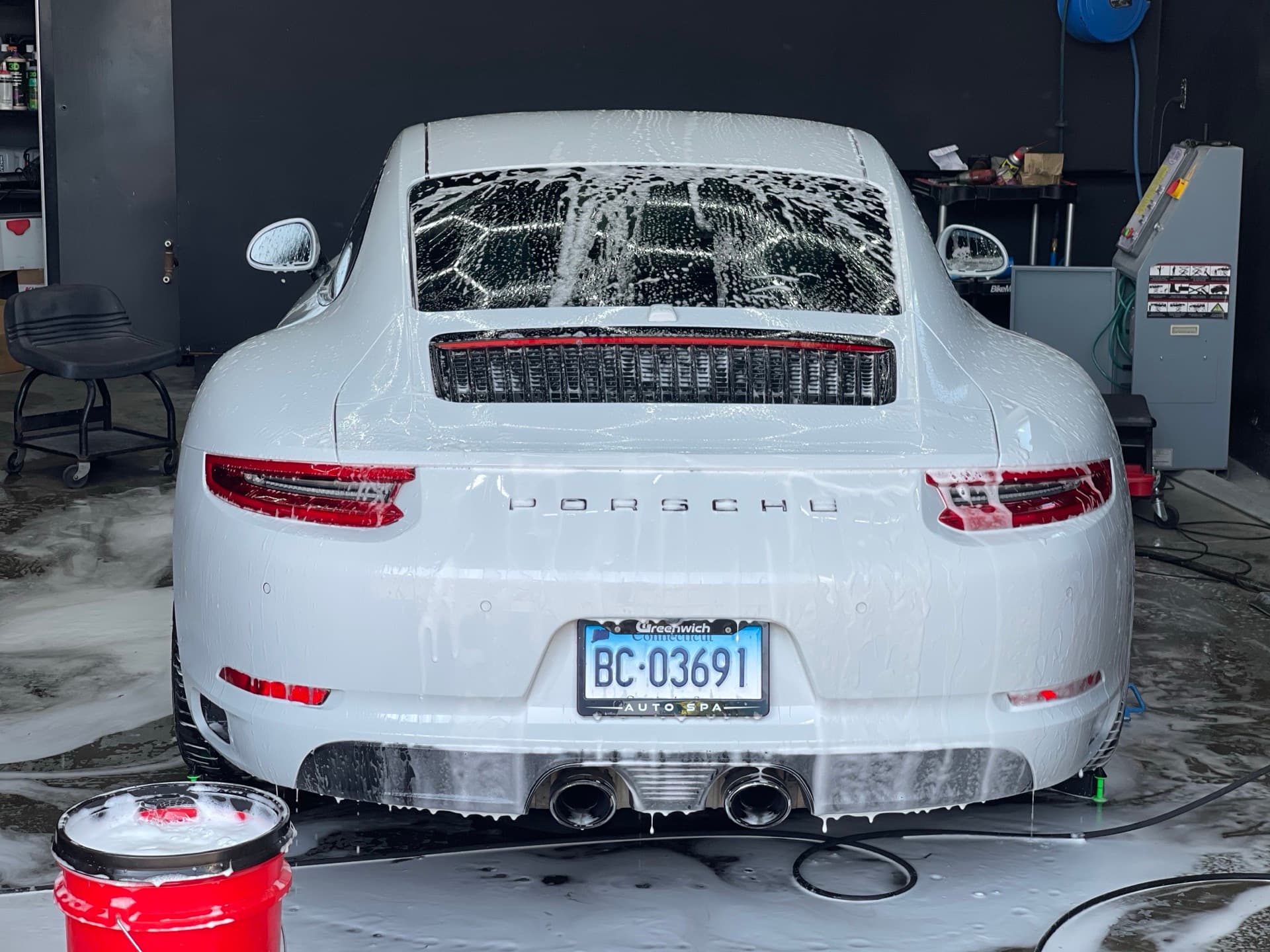 White Porsche 911 professional detailing